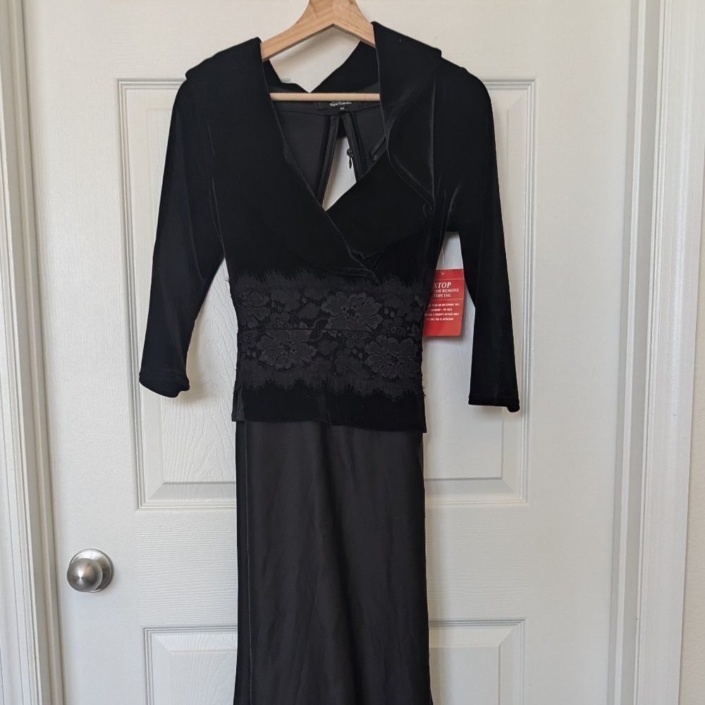 Size 6 Tadashi Tadashi Black Tie Ball Velvet Bodice Evening Gown